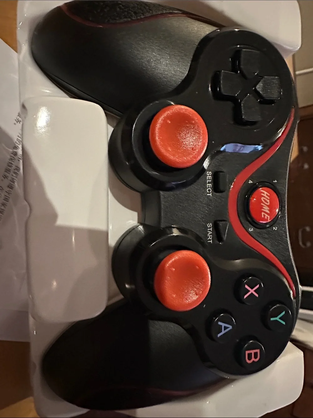 Wireless Bluetooth Gamepad Controller - Black with Orange Accents